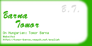 barna tomor business card